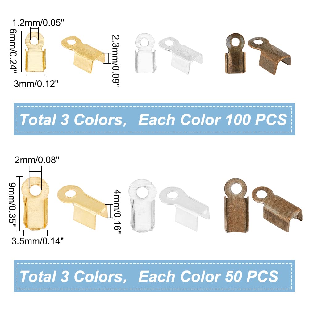 PH PandaHall 78pcs 8 Styles Embout De Cordon Extrémités Du Cordon