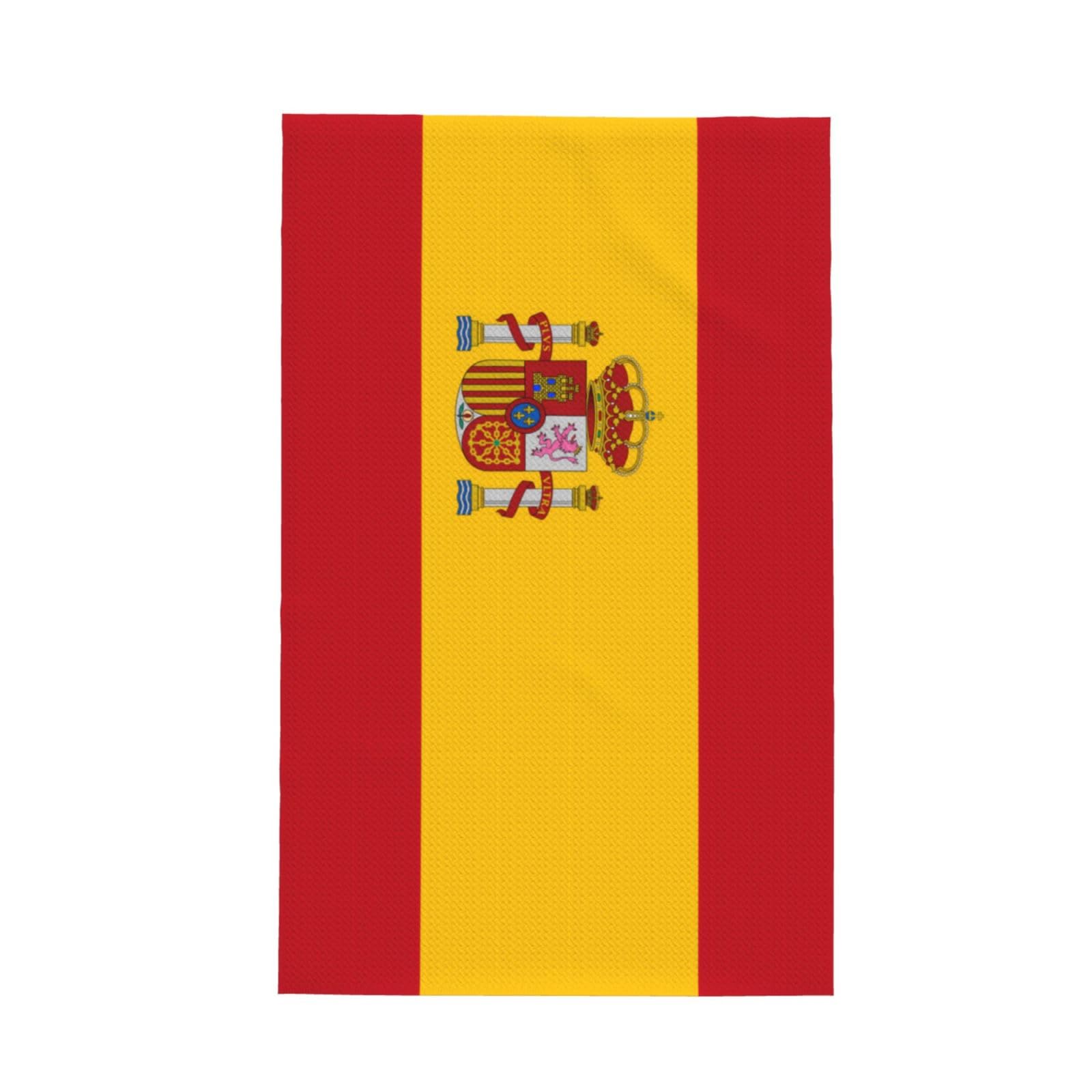 SXZVVBN Spanish flag Super Absorbent Microfibre Waffle Towels Fast Drying Dish Cloths Home Cafe Barista