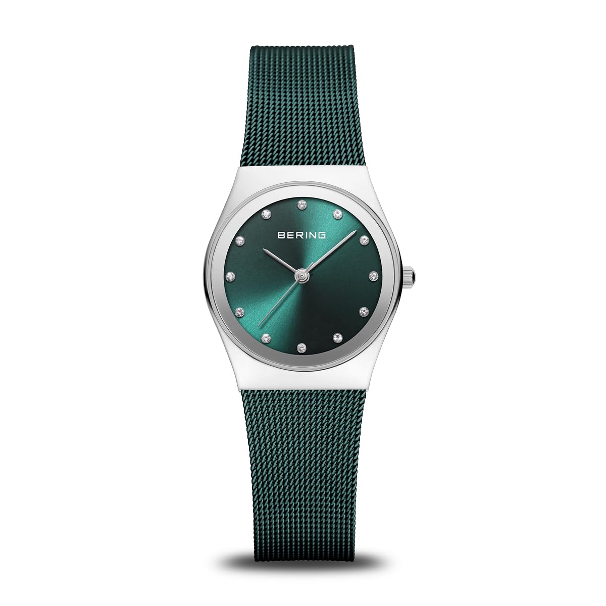 Bering Damen Quarz Uhr | Armbanduhr 27 mm Edelstahlgehäuse und Zifferblatt | Milanaisearmband | Saphierglas | 3 ATM | 12927