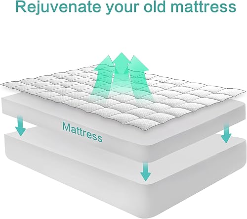 Miniatura 2 de EASELAND California King Size - Funda de colchón de bambú acolchada para colchón protector de colchón acolchado de 8 a 21 pulgadas de profundidad