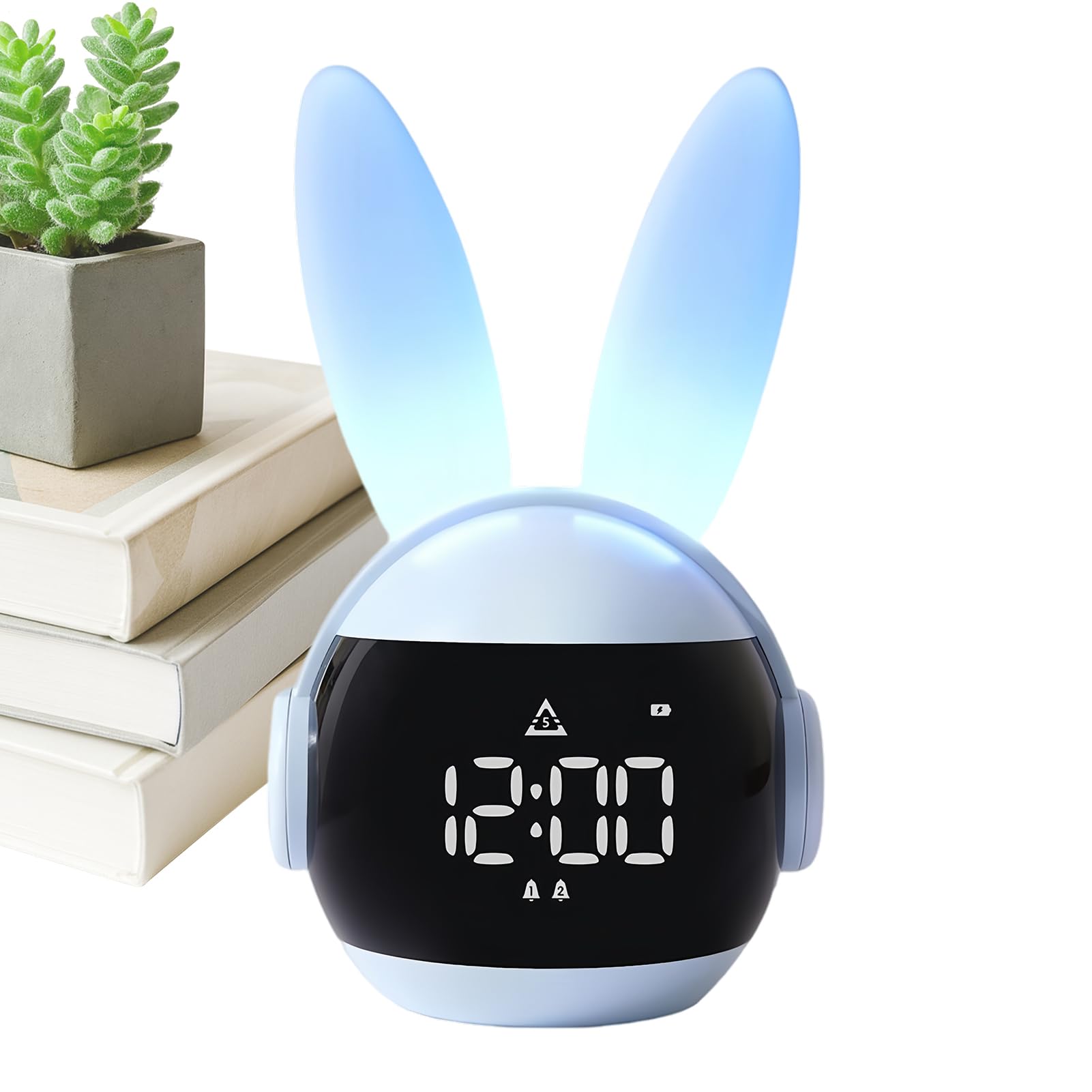 Alarme rechargeable lapin avec contrôle tactile et veilleuse pour l'école