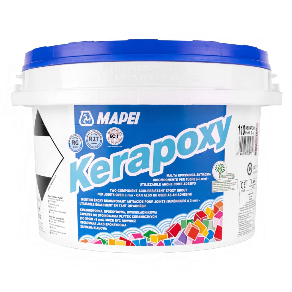 MAPEI Kerapoxy - Mortero para juntas de resina epoxi para baldosas 2K gris medio 2 kg