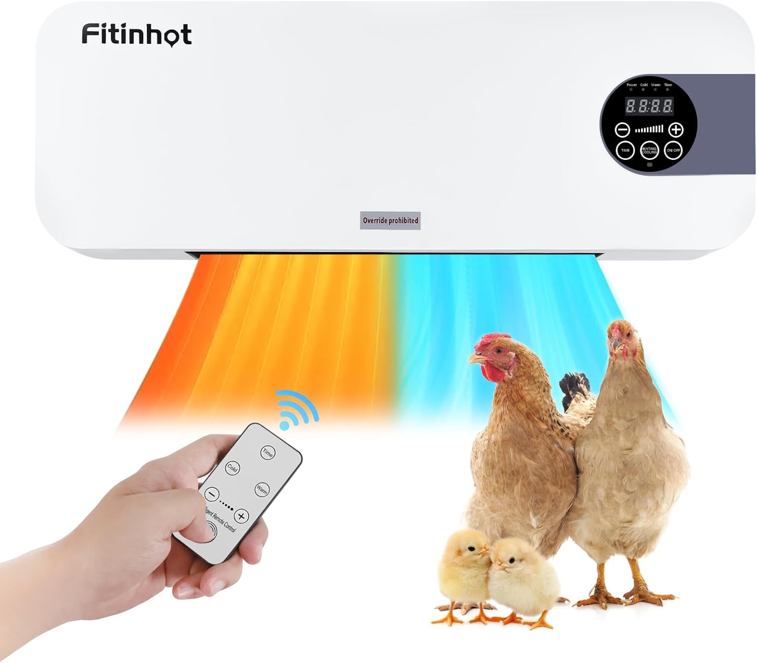 Fitinhot Chicken Coop Heater,Coop Space Heater with Remote Control