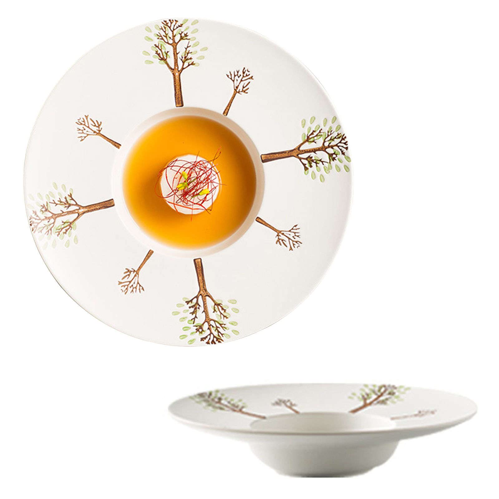 Saladier, bols à soupe, grande assiette creuse avec rebord, lot de 2, bol à pâtes en céramique avec rebord, bol à salade de service de cuisine, bol à micro-ondes allant au four-Marine-28x28x6cm ( Colo