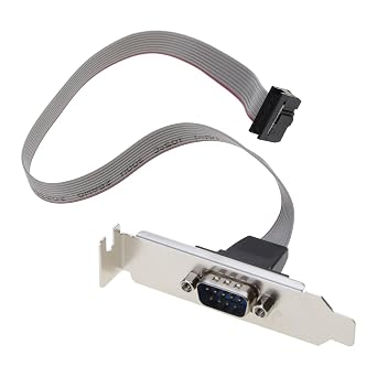 Motherboard Port 9Pin DB9 RS232 Ribbon Cable Connector Bracket Computer 9P Baffle Line