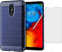 Vista 7 de Asuwish Funda para LG Stylo 4 con protector de pantalla de vidrio templado y accesorios para celular, funda delgada y suave de goma de silicona