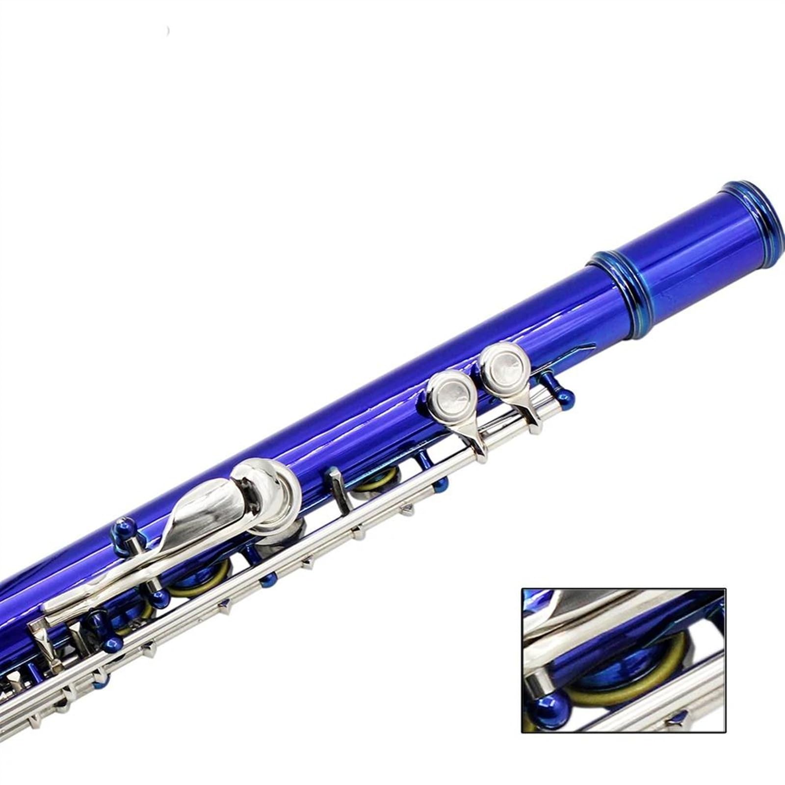 Flauta Transversal C De 16 Agujeros Cerrados, Instrumento De Flauta De Concierto De Cuproníquel Con Llave E Flauta Travesera Kit