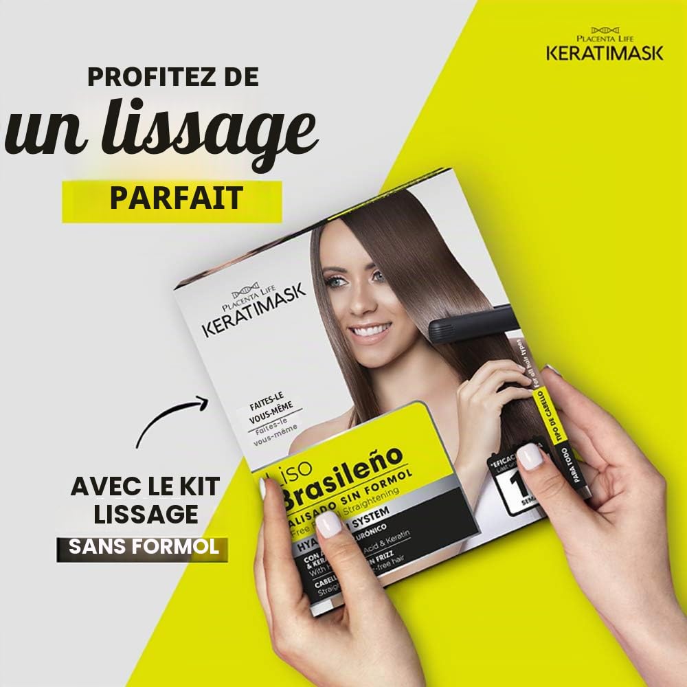 Be Natural, Kit de lissage brésilien Keratimask, résultat professionnel longue durée. Lot de 3 kits. 3 unités 380 g
