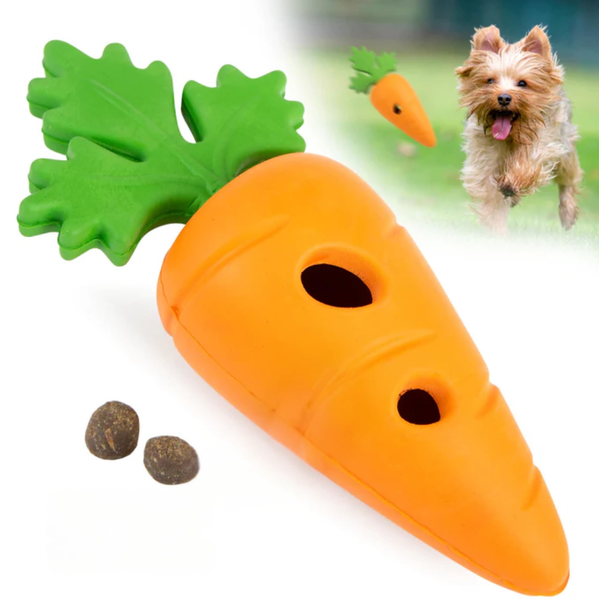 Jeffers Pet Kauspielzeug für Hunde aus Naturkautschuk, Babykarotte, klein, Leckerli-Dosierung, Vanilleduft, langlebig, ungiftig, spülmaschinenfest, interaktives Apportier- und Zerrspielzeug – perfekt