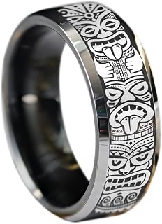 Hawaiian Wedding Ring Polynesian Wedding Band Tiki King Totem Engagement Ring Samoan Ring Tribal Ethnic Cultural Ring Tribal Ring Hawaii Gift Hawaii Jewelry Totem Pole ring Ethnic Wedding Band