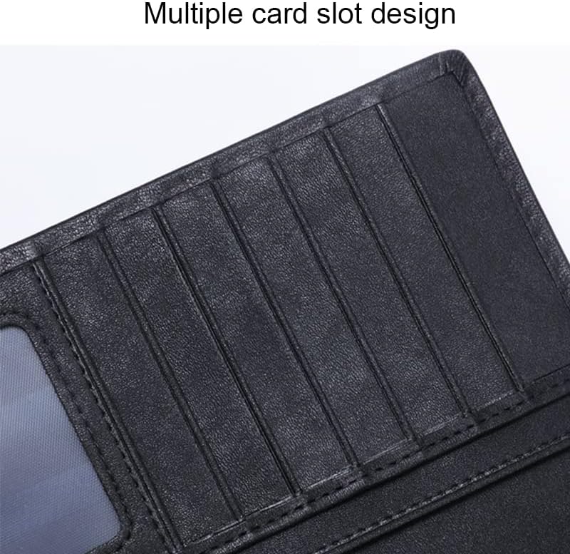 Miniatura 7 de Cartera para hombre 2022 con cabeza de ciervo 3D, monederos, clip para dinero, cartera de cuero para hombre, Negro -, Black Long Four