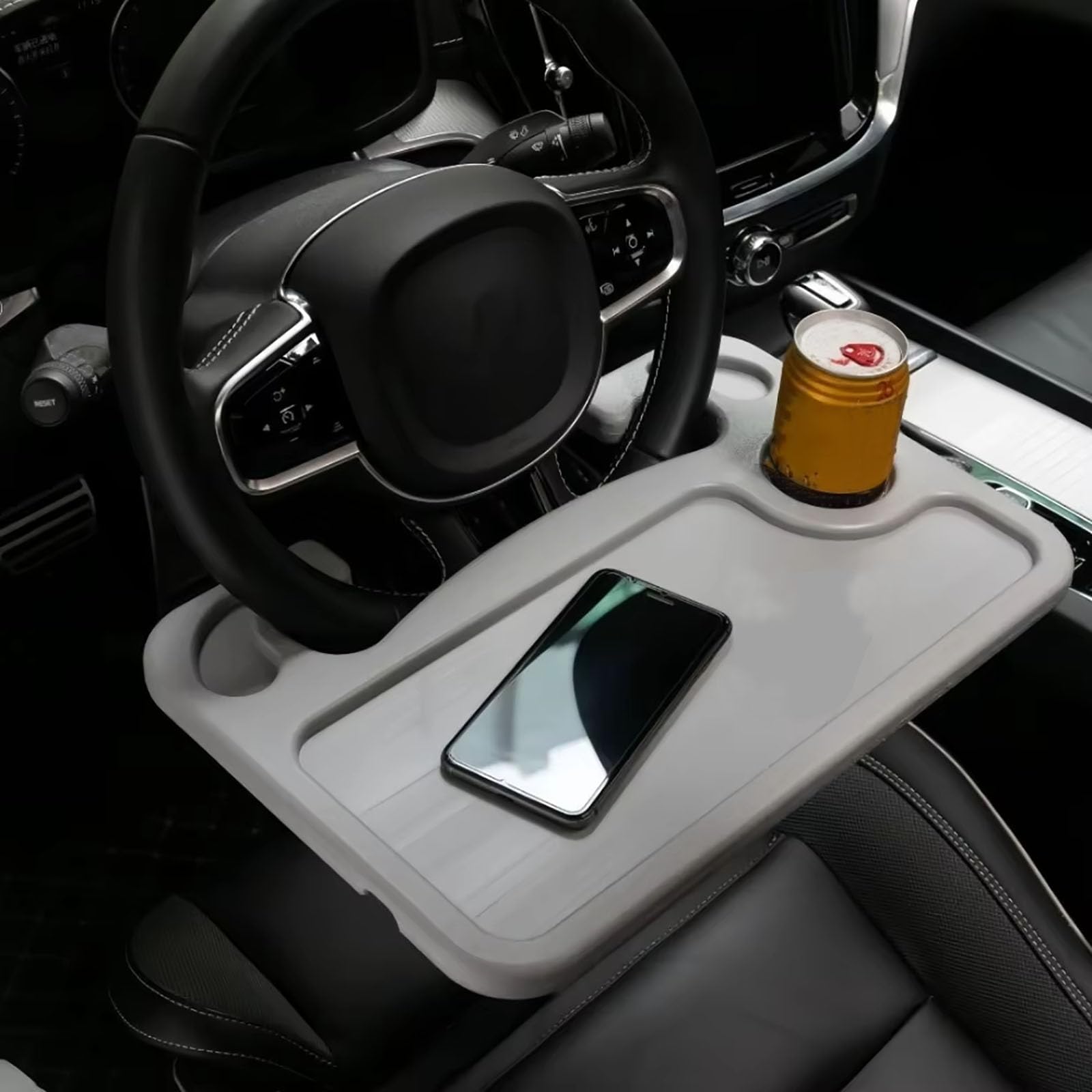 Compatible with Buick Excelle XT, Car Steering Wheel Table Portable Laptop Desk Dining Table Coffee Tray Interior Accessory,2-Grey