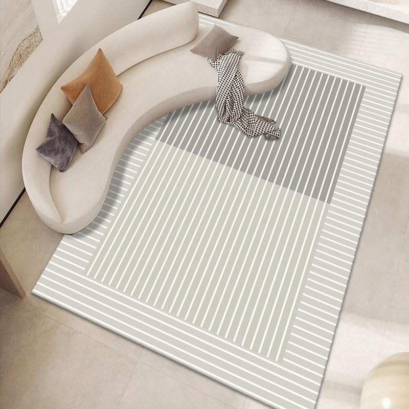Tapis doux gris 160x280 cm lavable pour éviter les glissades
