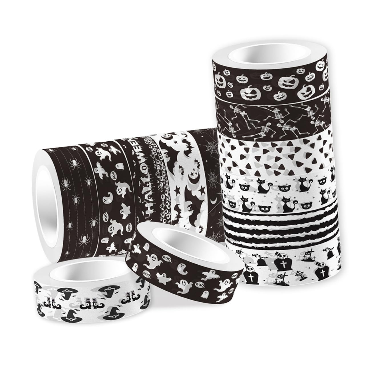 5 Set Nastro Decorativo Per Borsetta Di Halloween Distributore Di Nastro Adesivo Nastro Di Halloween Decorazioni Festa Halloween Addobbi Festa Halloween Nastri Washi 12 * 5