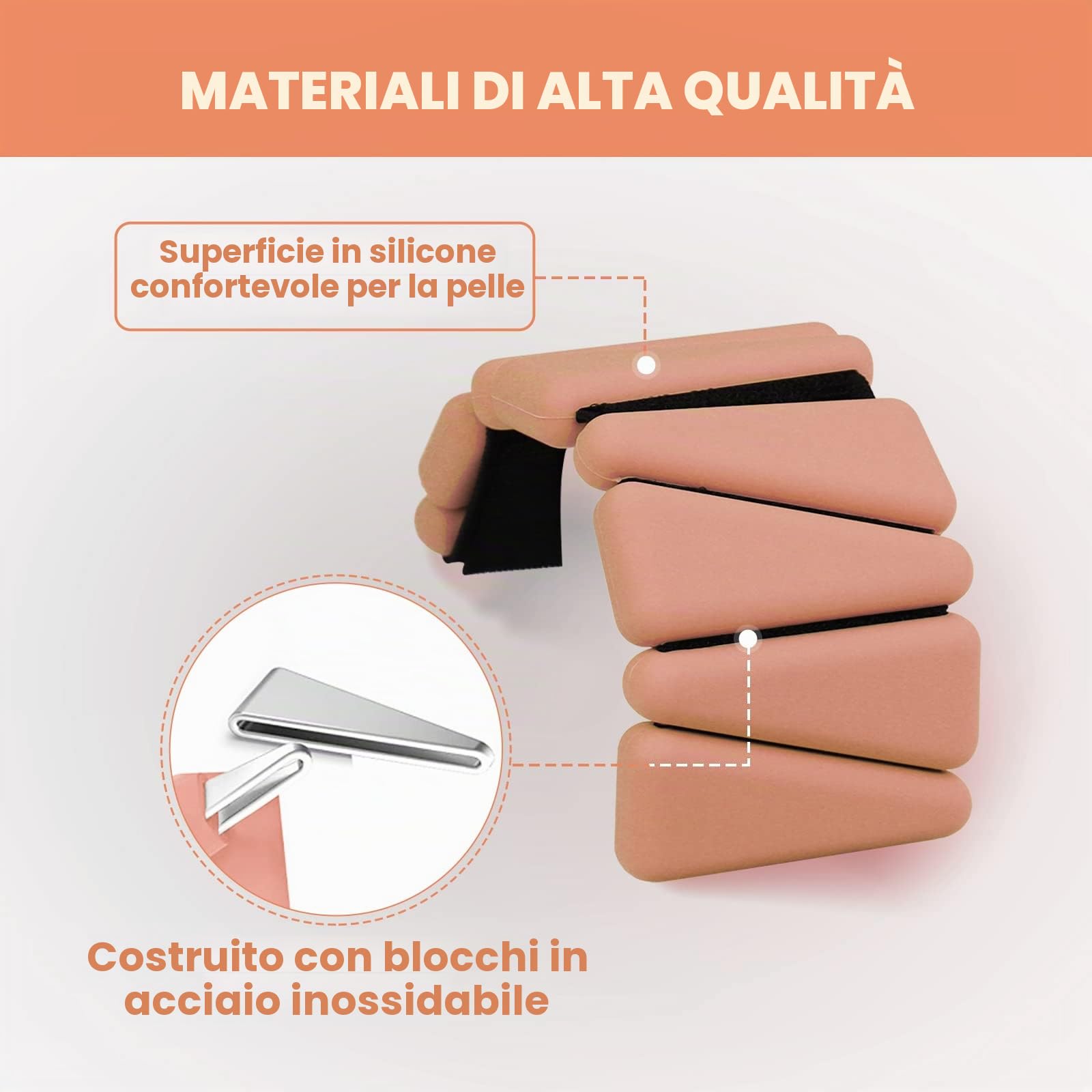 Set di 2 pesi da polso regolabili in silicone per donne e uomini, pesi indossabili per caviglia/polso, adatti per yoga, danza, pilates, esercizi in piscina e jogging, 0,9 kg
