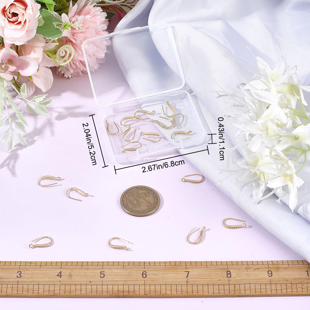 CREATCABIN 4-Piece Zirconia Earring Hooks - 925 Sterling Silver Plated French Wire Fishhooks With Jump Rings & Ear Nuts, DIY Jewelry Making Kit (15x2.5mm)