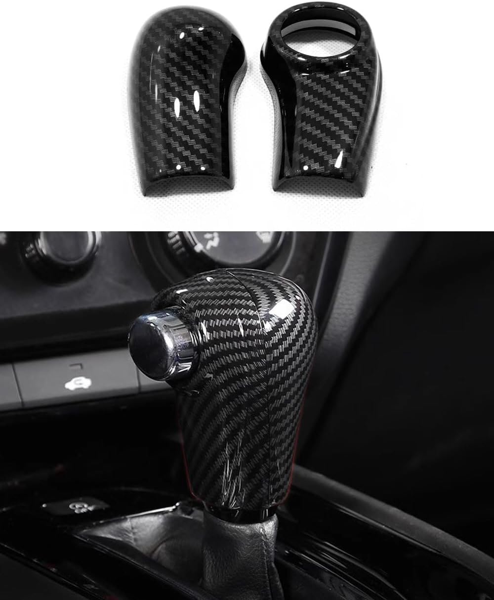 Car Accessories Fit for Honda HR-V HRV 2016-2022 ABS Interior Gear Shift Knob Head Cover Trim (Carbon Fiber) 2PCS Set