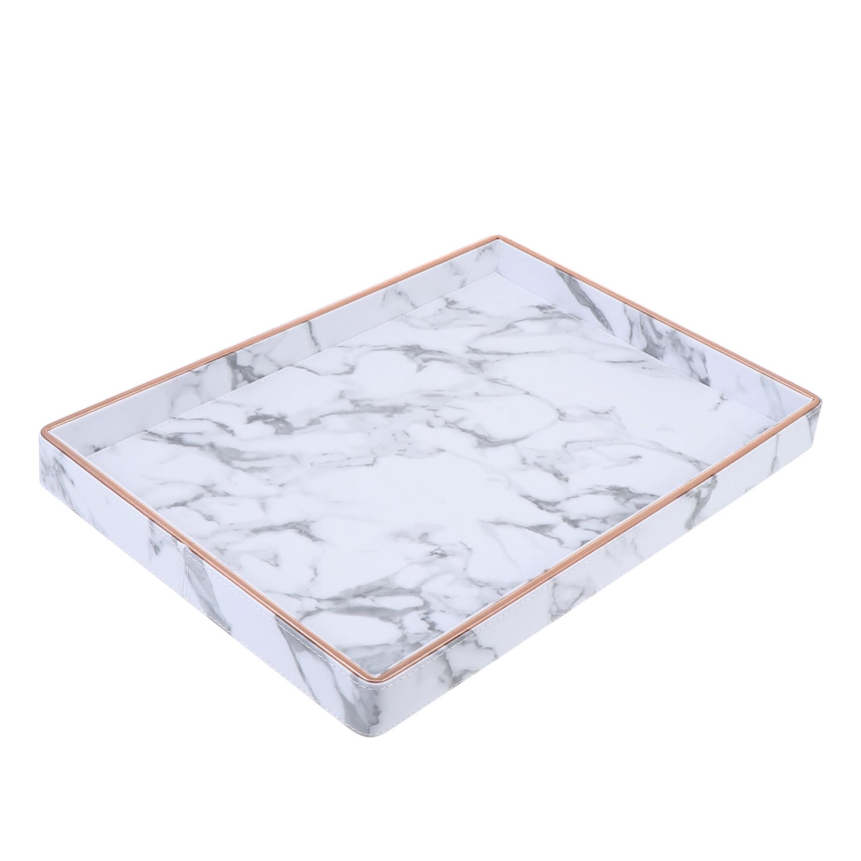 PRETYZOOM Bandeja de Almacenamiento Vetas de Mármol de Cuero, Organizador para Baño y Joyas, Resistente al Desgarro, Adecuado para Perfume y Tocador