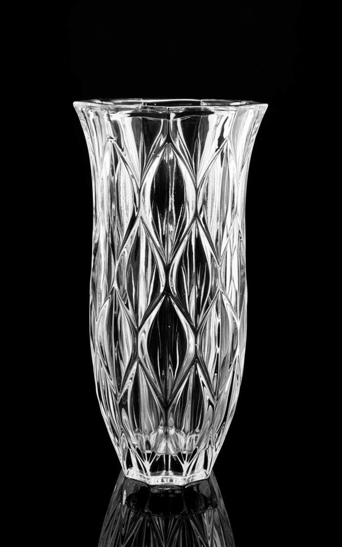 Amlong Crystal Grand Vase Floral Transparent de 30,5 cm de Haut (15,2 cm en Haut et 7,6 cm en Bas)