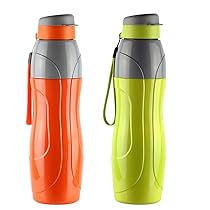 Cello Puro Sports 900 | Water Bottle with Inner Steel and Outer Plastic | Set of 2 | 730 ml, Assorted