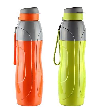 Cello Puro Plastic Sports Water Bottle, 900 ml, Set of 2(Assorted)