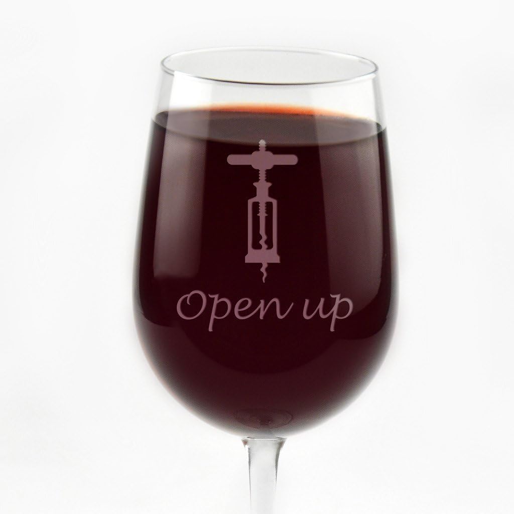 Engraved Corkscrew Themed Wine Glasses - Set of 4