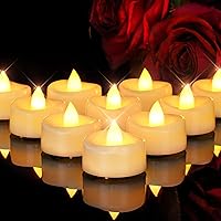 Vista 29 de Velas sin llama, paquete de 12 velas de té con cambio de color operadas con batería, velas sin llama de larga duración de más de 200 horas