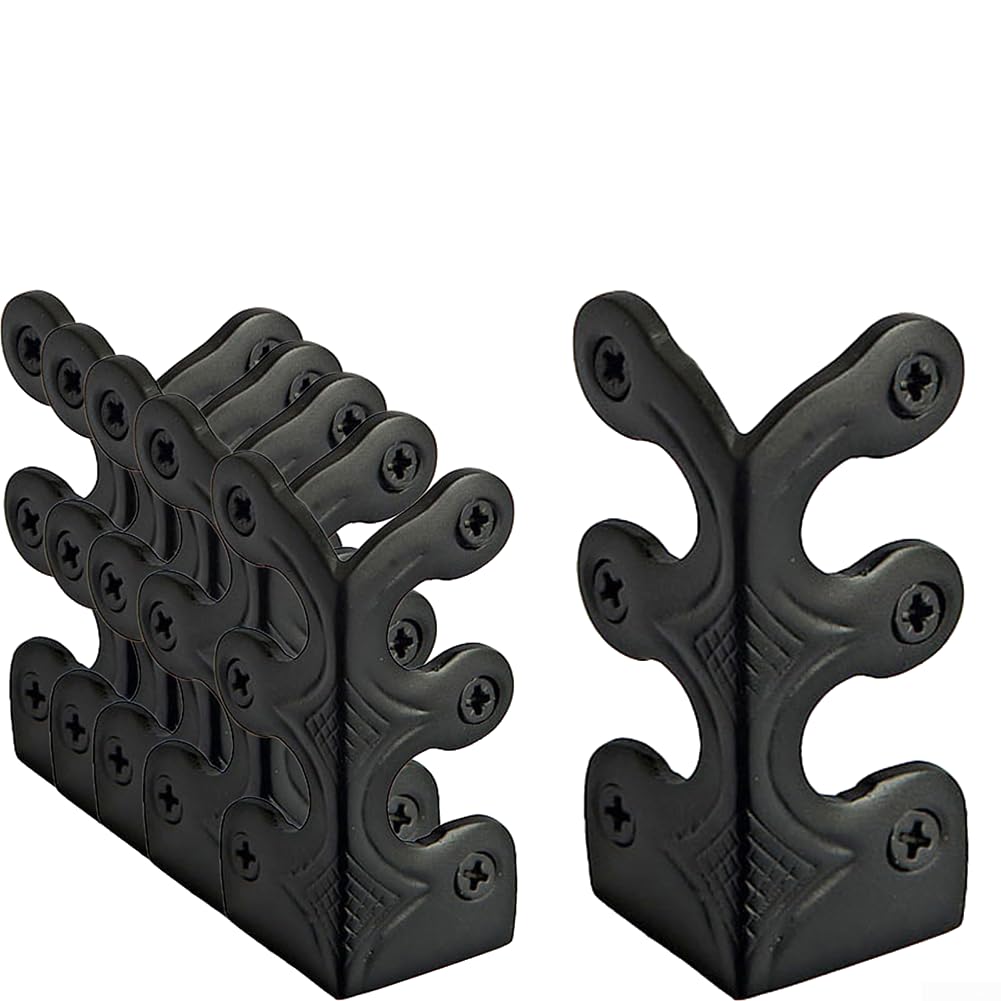 URPIZY Vintage Metal Corner Protector,Brass Skiffers,Solid Brass Skirting Board Corner Protectors,Decorative Protector Cover For Both Residential And Commercial Spaces(Black)