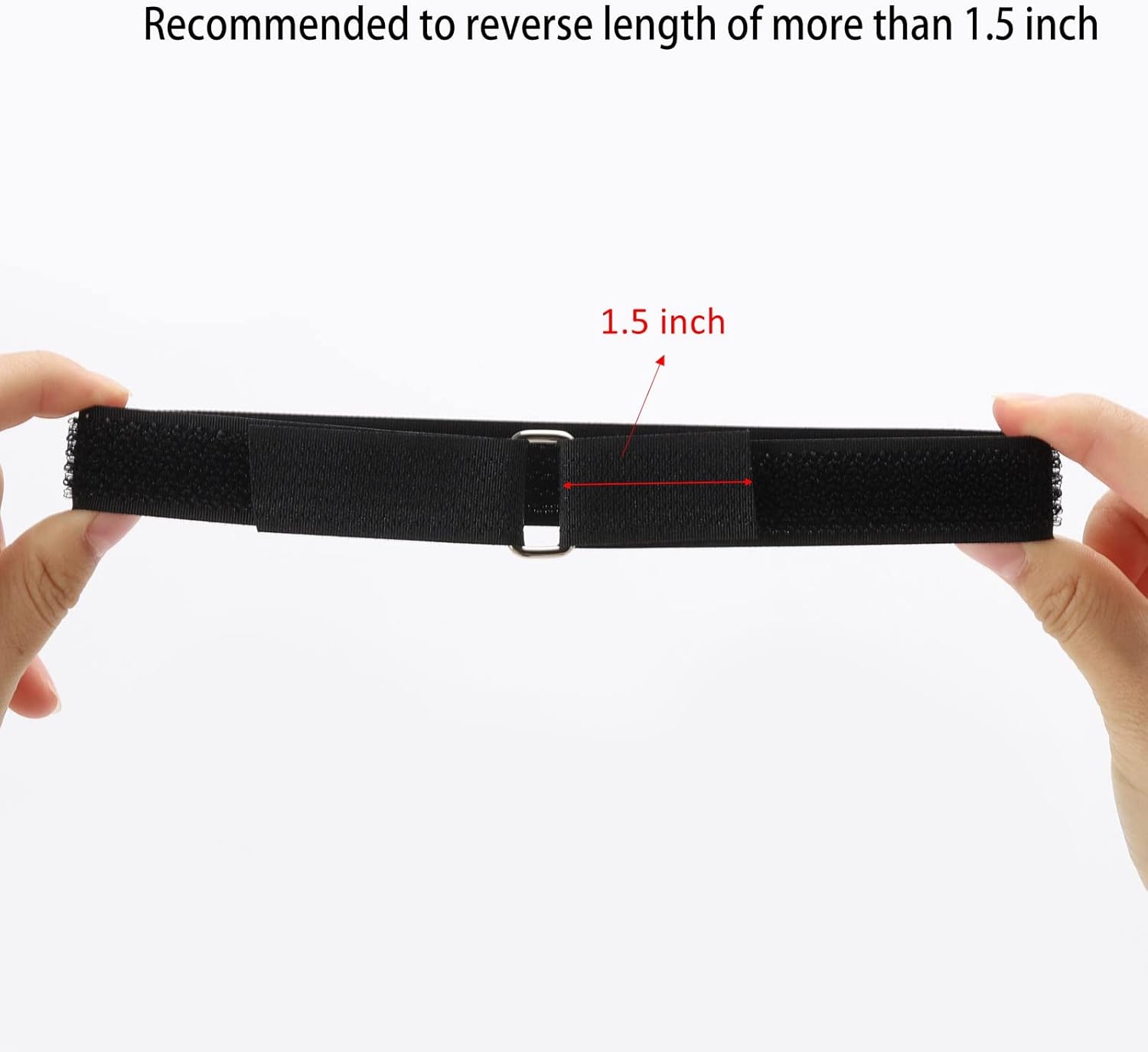 65 Ft x 3/4 Inch Hook and Loop Straps with 100 Metal Buckles, Nylon Fastening Cable Ties Adjustable Cinch Strap, Cut-to-Length, Black