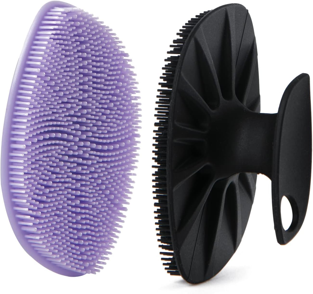 Brosse Nettoyante Visage exfoliant peau sensible, gommage démaquillant, anti-âge, délicat, Skin Care nettoyant en silicone pour tous les types de peau (Noir + violet)