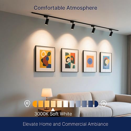 Miniatura 3 de FLSNT Cabezales de iluminación LED para pista Juno Track, equivalentes a 75 W, cabezales de luz LED regulables, luz LED de 12 W, 24 , CRI90, 800 LM,