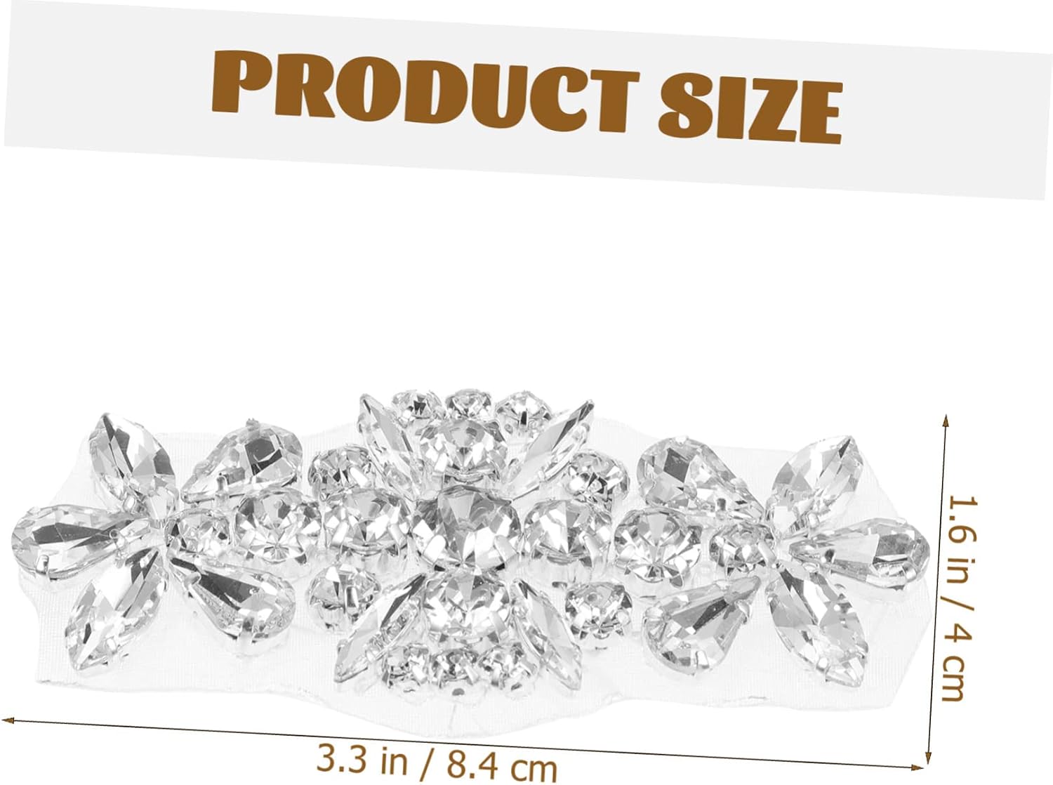 Holibanna Rhinestone Applique for Belt and Bridal Sash and Design Adhesive Patch for Wedding Dress Accessories Elegant Decoration for Special Occasions