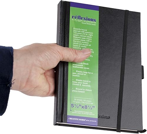 Miniatura 6 de Creative Mark Cuaderno de bocetos de encuadernado duro, cuenta con papel texturizado de calidad profesional para bolígrafos, lápices de colores,