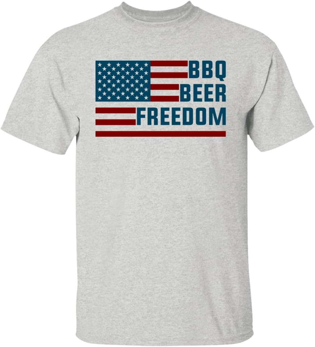 Men's BBQ Beer Freedom American Flag T-Shirt