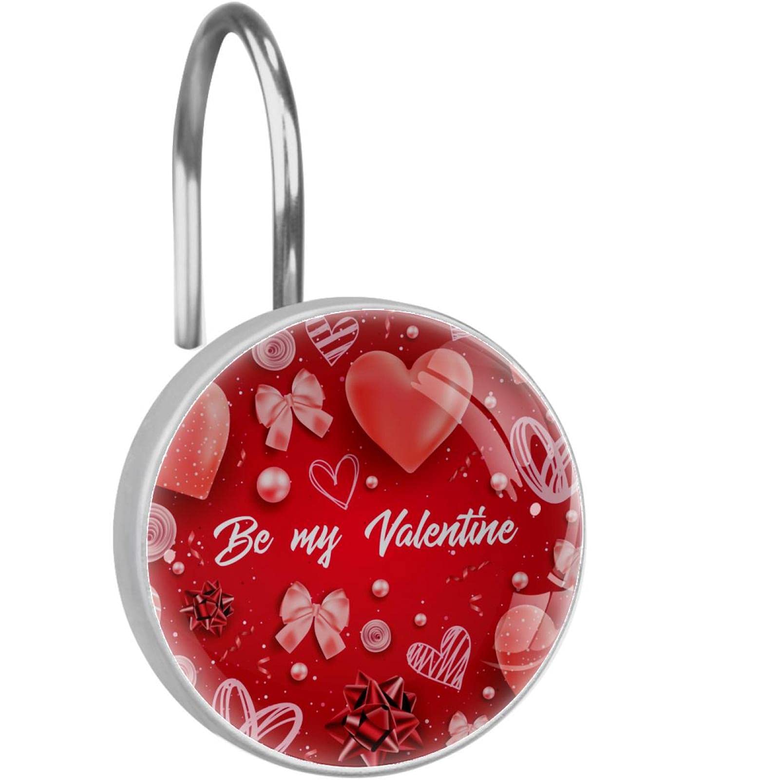 Crochets de douche Saint-Valentin lot de 12 pièces décoratives cœur rouge