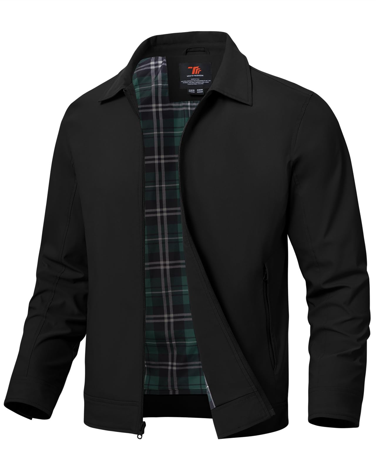 donhobo Herren Jacke Leichte Übergangsjacke Sommer Freizeit Bomberjacke Full Zip Up Outdoorjacke Frühling Herbst Windbreaker mit Reißverschlusstaschen, Schwarz, XL