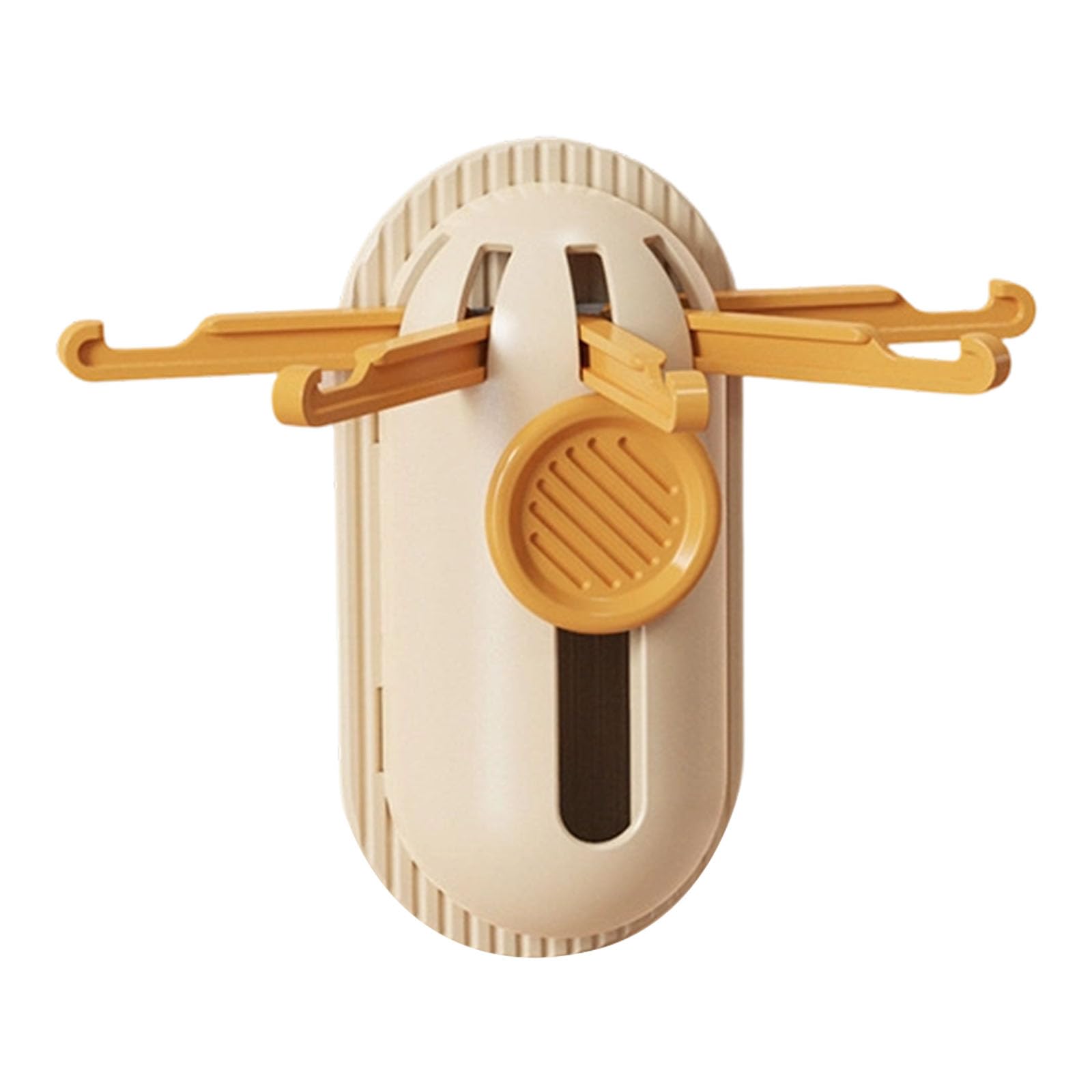 Zbiianxer Yellow 5 Wall Hook Rotatable Hanger For Keys Towels Storage Abs Space Saving Mount Adhesive Hook