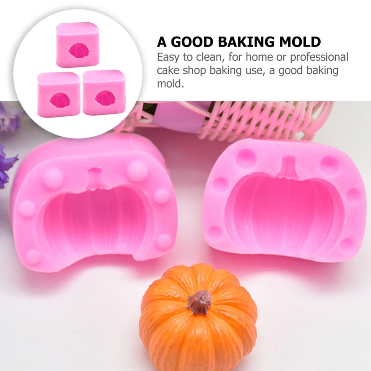 30 Piezas Molde de Silicona para Calabaza 3d Rosa