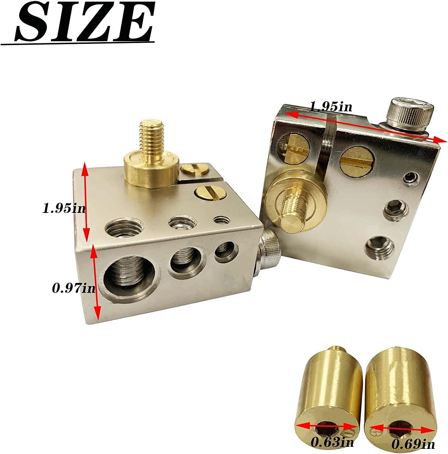 1 Pair Ultimate Battery Positive and Negative Terminals 0/4/8/Gauge AWG with Top Stud Adapter