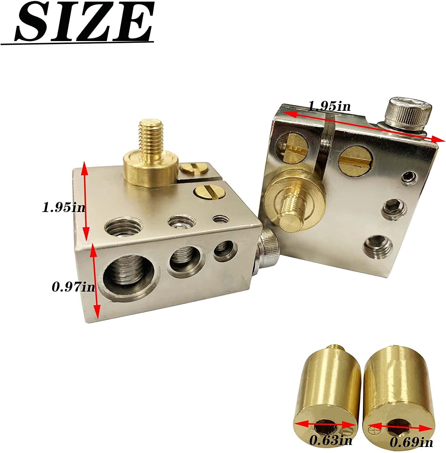 1 par de terminales positivos y negativos de batería definitiva 0/4/8/calibre AWG con adaptador de perno superior