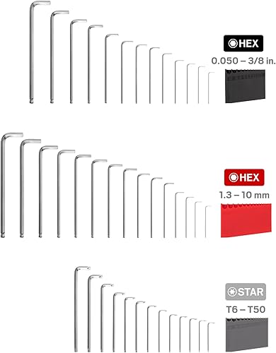 Miniatura 10 de TEKTON Juego de llaves hexagonales de extremo de bola 15 piezas 0051-0394in con soporte  KLX91201