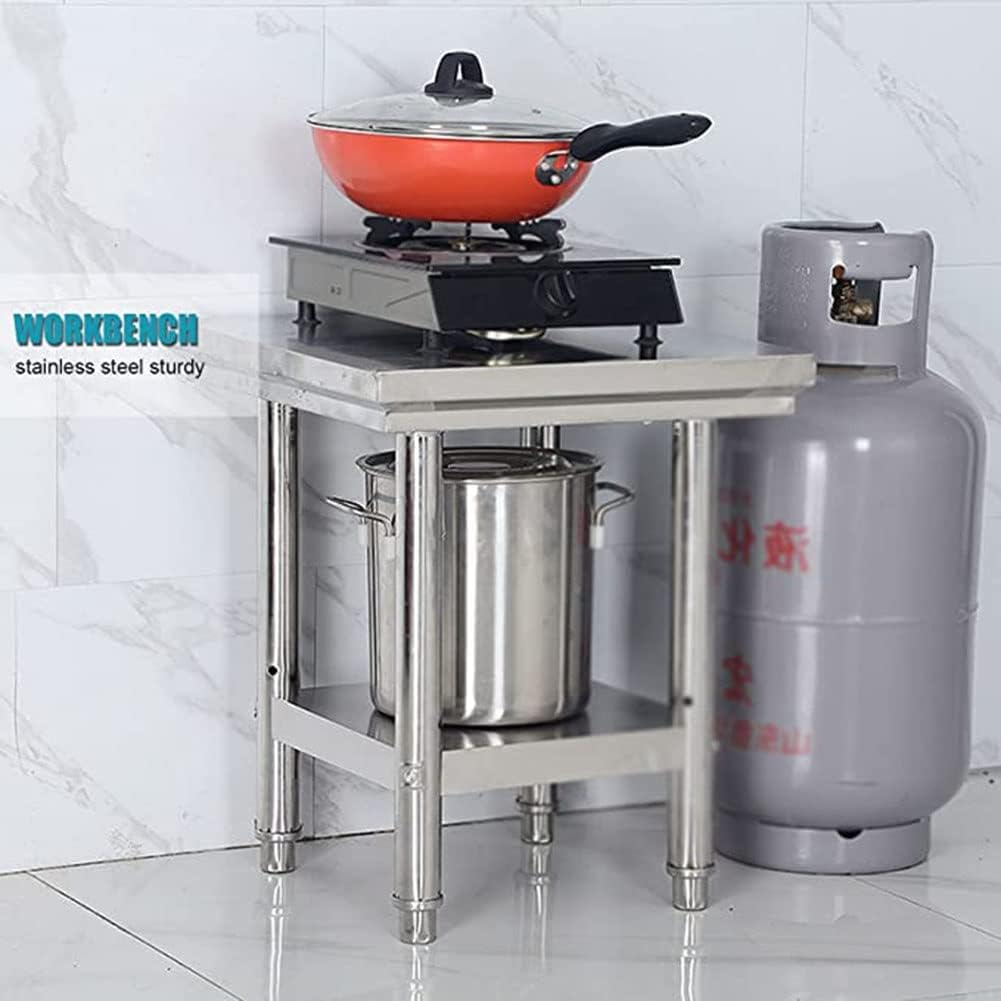 ステンレススチールテーブル ステンレススチールテーブル 業務用ヘビーデューティーテーブル アンダーシェルフ付き 準備&amp;作業用