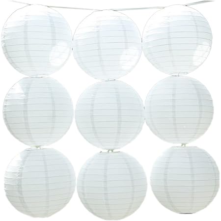 Amazon Myoffice 紙提灯 ちょうちん 丸型 イベント お祭り 出店 装飾に 無地 ９ヶセット ホワイト 直径 10cm 店舗用のれん 提灯 文房具 オフィス用品