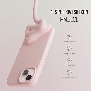 Babylonian iPhone Case Thin Liquid Silicone 3 Layer Fully Coated Soft Gel Rubber Case Cover (iPhone 15 Kumpembe)