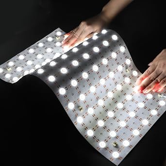 SuperlightingLED 6000K Daylight White Flex Lens LED Backlight Sheet for Marble, DC24V 30W 19.7X9.8 Cuttable Paper-Thin 90+CRI Diffuse LED Panel Lights Sheet 6000K Daylight White