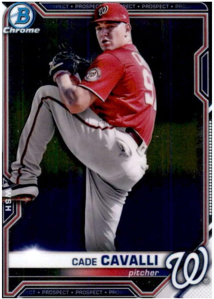 2021 Bowman Chrome Prospects #BCP-99 Cade Cavalli Washington Nationals MLB Baseball Card NM-MT