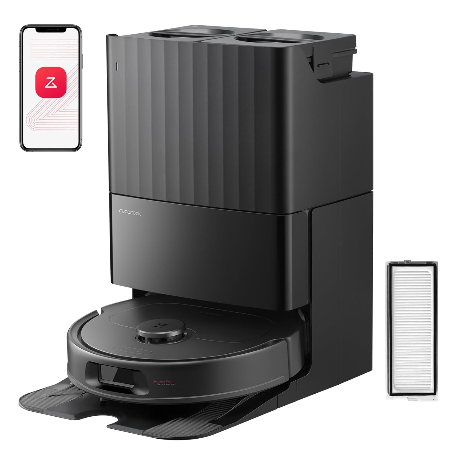 roborock QV 35S Robot Vacuum and Mop with 2 Pack Washable Filter