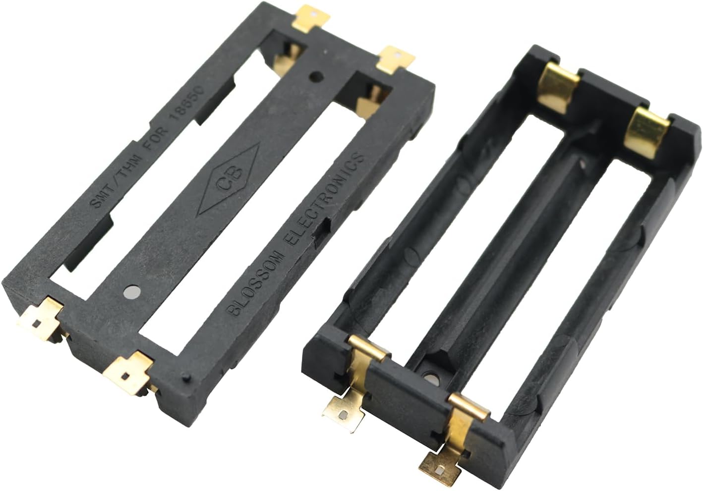 2PCS 18650 SMD Battery Holder SMT Storage Box Double Cell Black