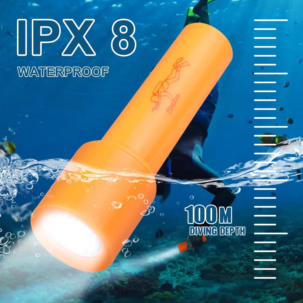 LED portátil linterna de buceo linterna IPX8 impermeable 200M alcance 10M bajo el agua Buceo Pesca Camping Scuba Lante