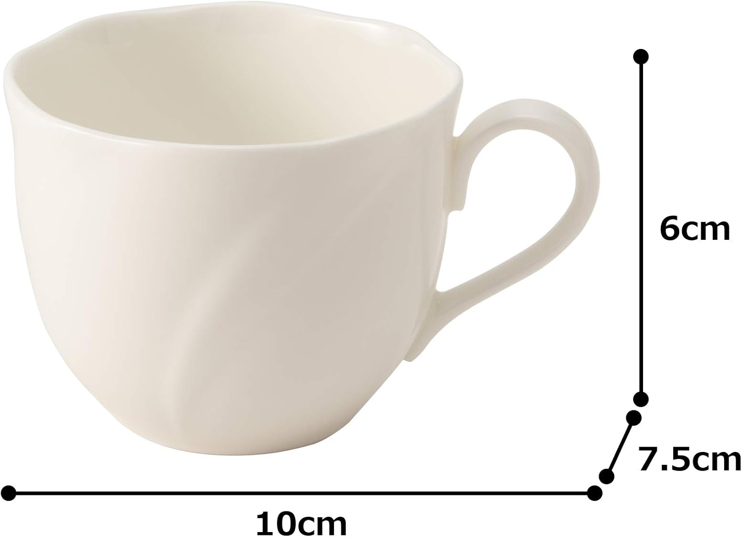 Narumi 8382-2470 Cup Saucer, Spiral White, 7.5 fl oz (210 cc), Coffee, Microwave Heating Compatible, Made in Japan
